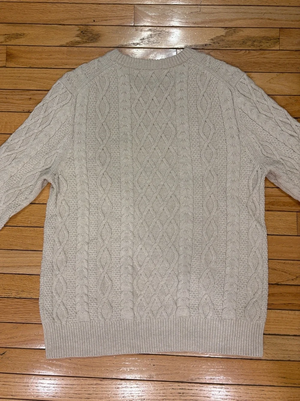 J. Crew Cream Cable-Knit Crewneck Sweater